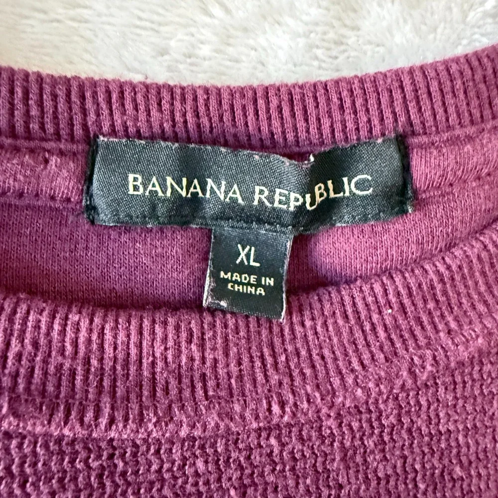 Banana Republic Mens Burgundy Textured Long Sleeve Crew Neck‎ Sweater XL